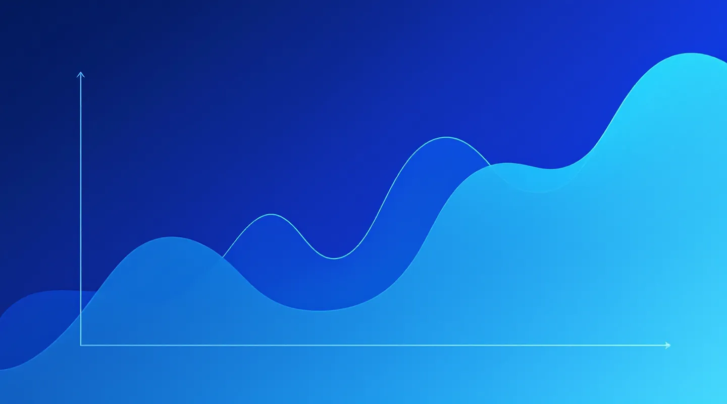Abstract two-curve chart with a steep cobalt clearance decay and a sustained cyan effect curve on dark slate-indigo